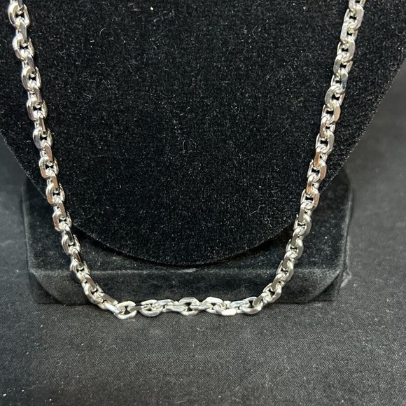 Vintage Heavy Silver Tone Cable Chain Necklace 25" (4171) - Picture 3 of 4